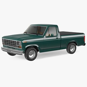 3D Compact Pickup Truck Rigged model