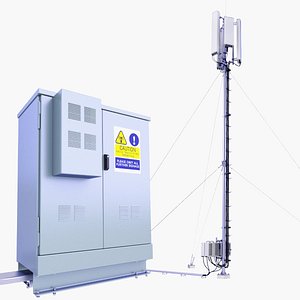 3D BTS Base Transceiver Station 58 and Base Station Box SET