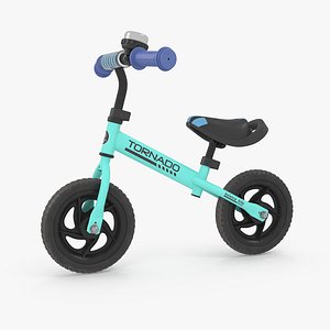 turquoise balance bike 3D