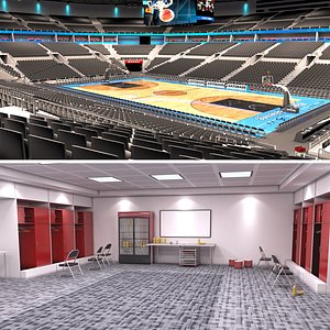 3D Basketball Arena and Locker Room