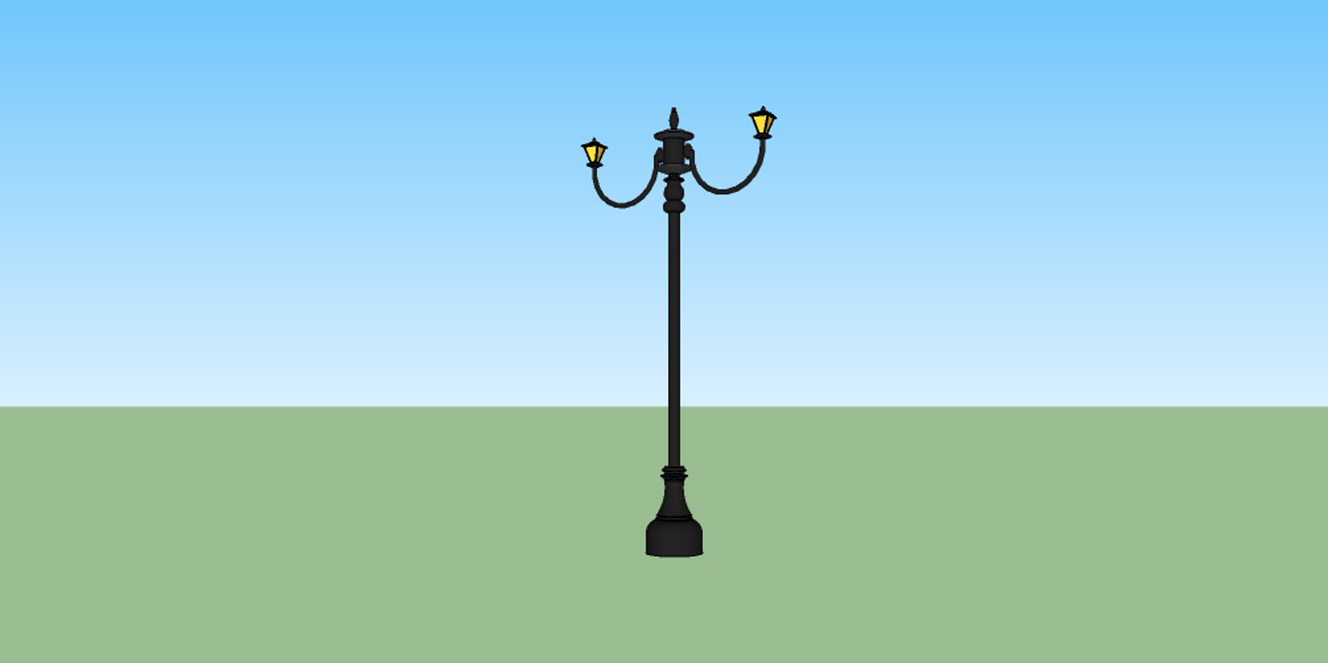 3d Street Lamp Sketchup Blender Turbosquid 1547060