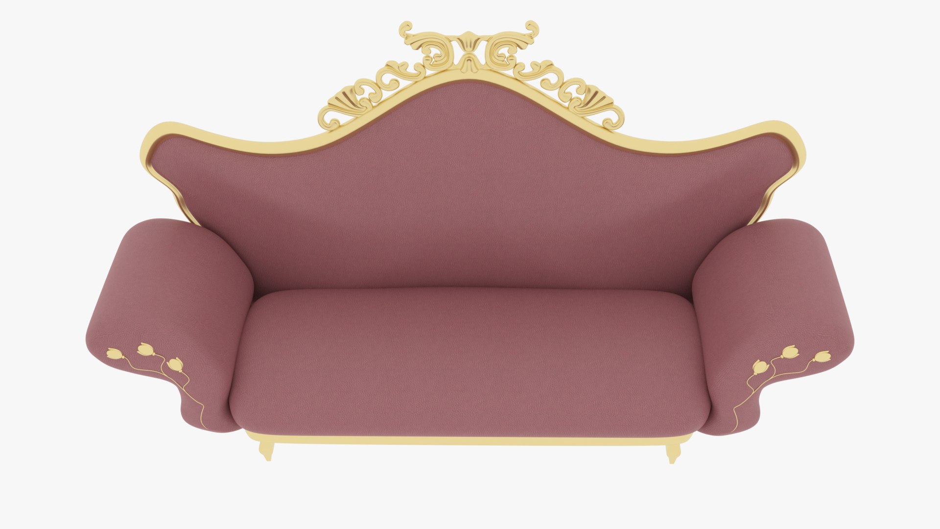 3D Model Victorian Couch Pink TurboSquid 1808518