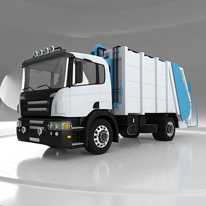 3D Cylinder System Garbage Truck model