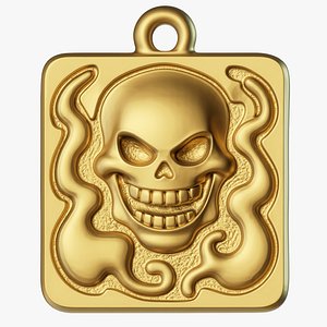 3D Stylized Skull Pendant model