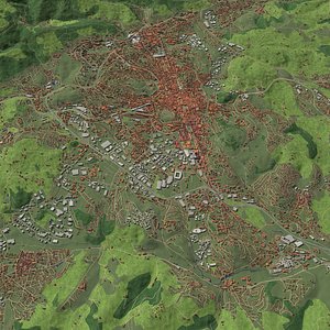 Saint-Etienne France - city and urban 3D model