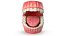 Bocca umana con apparecchi dentali trasparenti V04