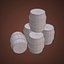 Stylized props wood box and barrels pack model