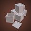 Stylized props wood box and barrels pack model