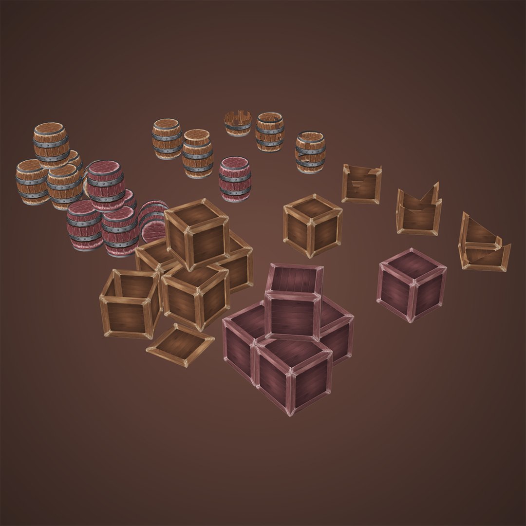 3D model Stylized props wood box and barrels pack model https://p.turbosquid.com/ts-thumb/Lo/zQRFWq/JK/imagename04/jpg/1660331595/1920x1080/fit_q87/400375d3bd663d712d08a048fb1eab2e69f1ec74/imagename04.jpg