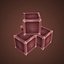 Stylized props wood box and barrels pack model