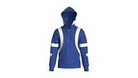 Men Royal Blue And White Half-Zip Hoodie
