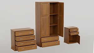wooden storage furniture 3D model