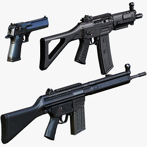 Small Weapon Pack vol 03 - Low Poly Mobile Ready 3D model