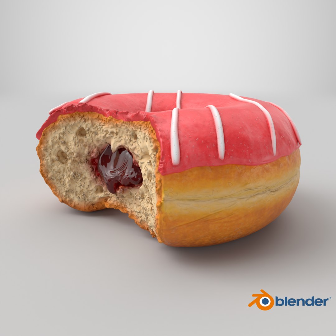 Realistic Strawberry Glazed Donut 3D - TurboSquid 2504894