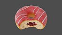 Realistic Strawberry Glazed Donut