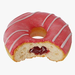Realistic Strawberry Glazed Donut