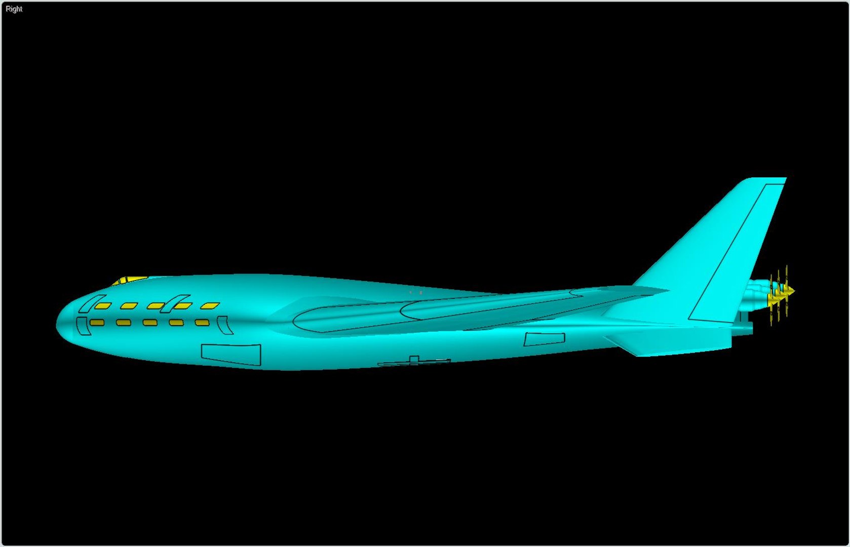 Tu-404 Mega Transport Solid 3d Model