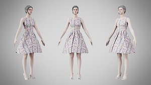 3D model Dress 33 Soft Petal Mosaic