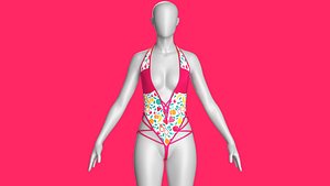 3D Girls Bikini-Summer Print V4