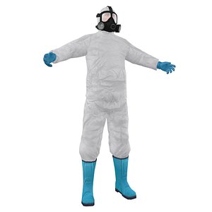 3d hazmat worker man