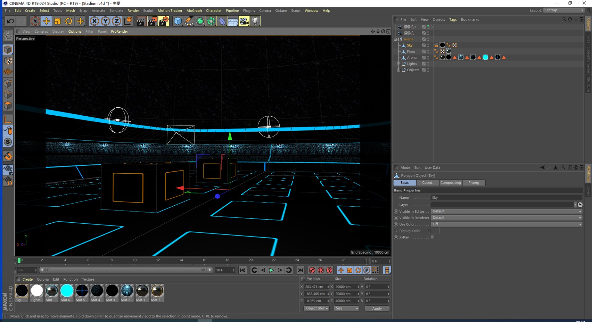 3D Science Fiction Future LED Source Plan Data Light Stadium Technology ...