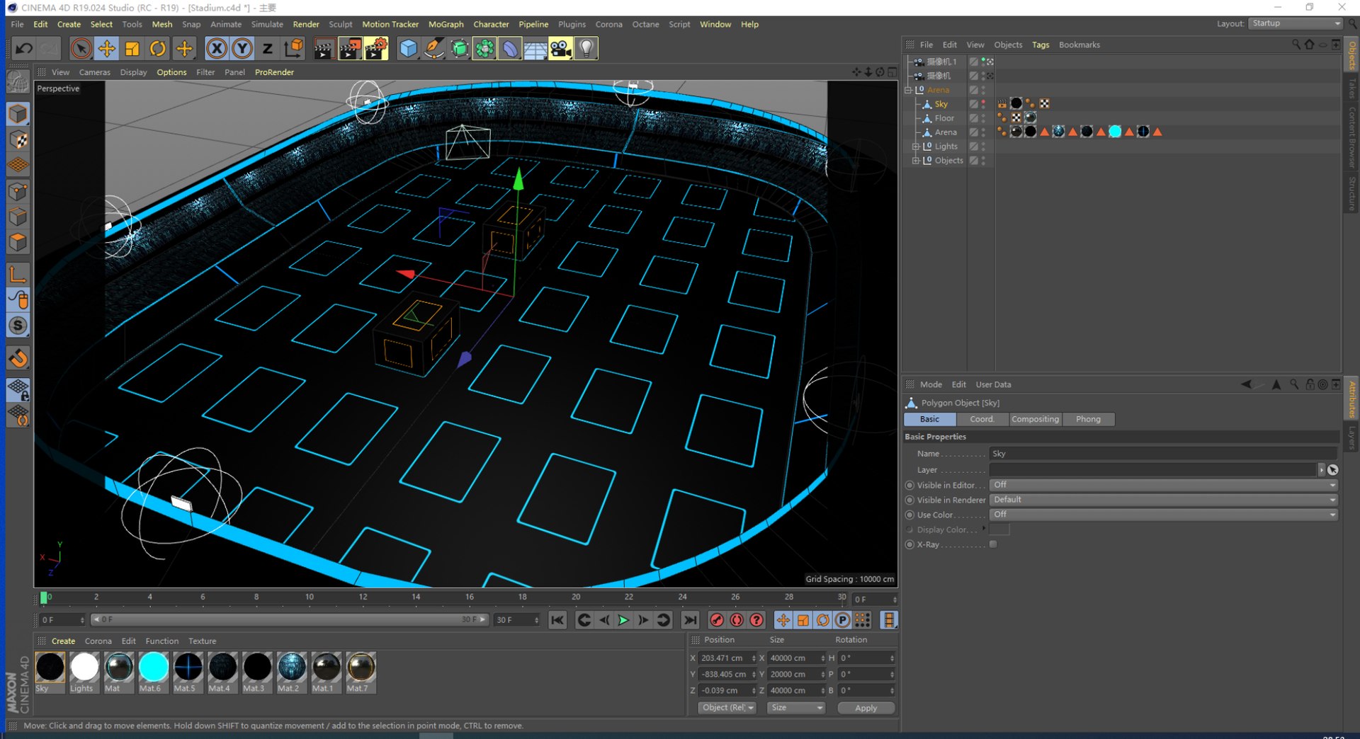 3D Science Fiction Future LED Source Plan Data Light Stadium Technology ...