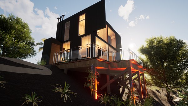 Casa de praia moderna Revit Modelo 3D - TurboSquid 1753696