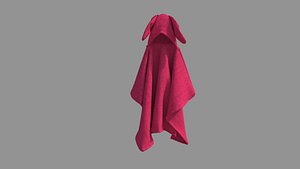 Cute Bathrobes with Hood 3D model