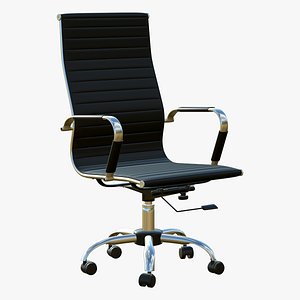 3D Office Chair Realistic Leather
