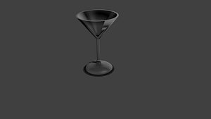 martini glass 3d obj