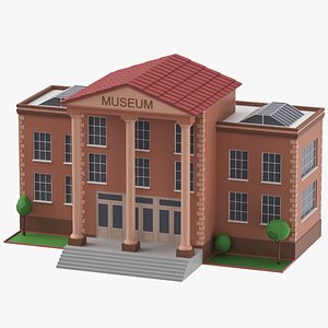 Low Poly Cartoon Museum 3D model