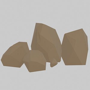 3D Simple Stones low-poly