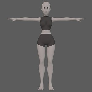 3D Base mesh woman 25