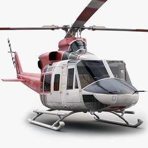 欧洲直升机贝尔412直升机内部3d模型