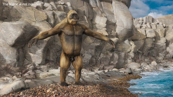 modelo 3d El gran simio Gigantopithecus en posición A - TurboSquid 2312004