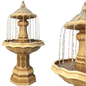3D Classic Garden Fountain 02