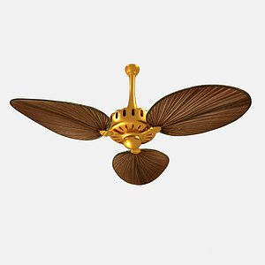 palm leaves ceiling fan 3D model