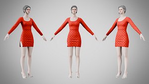 3D model Dress 54 Milano Red