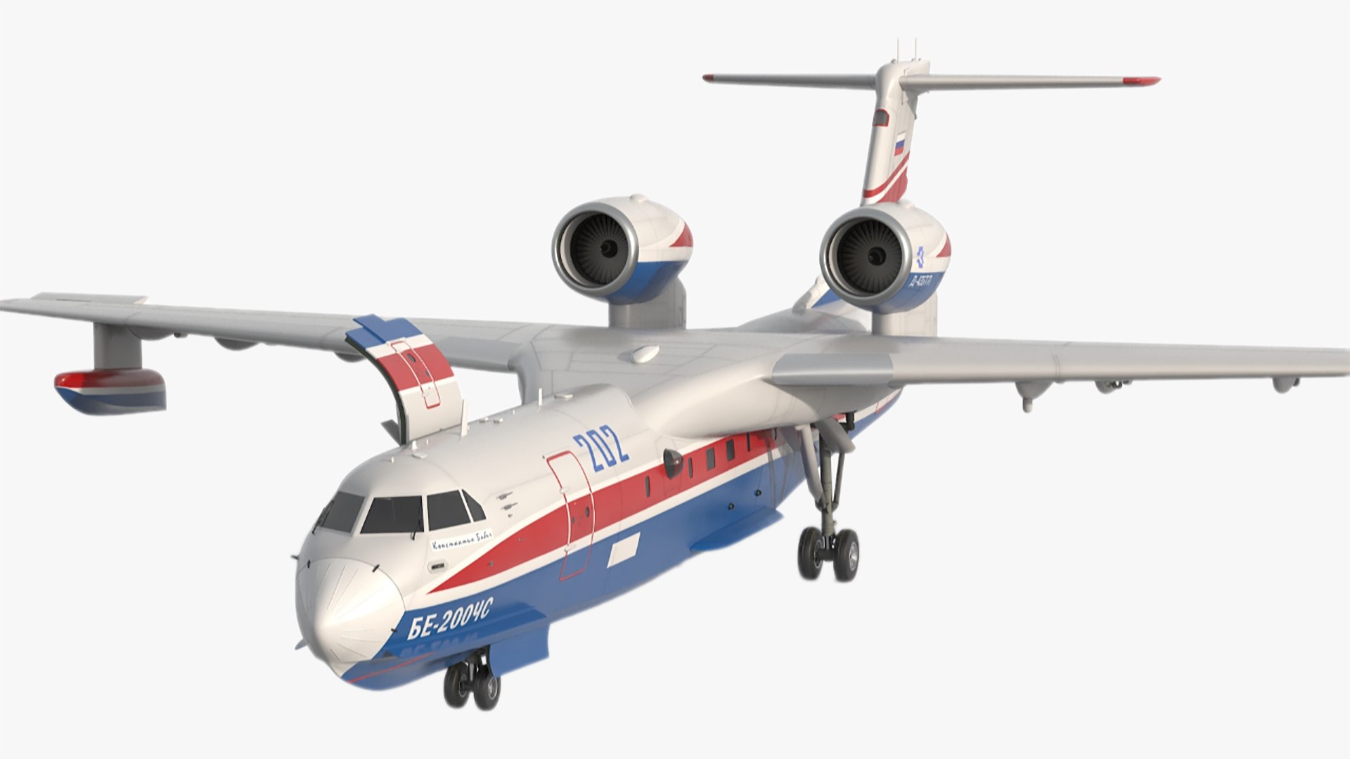 Beriev Be 200 Altair Aircraft Rigged for Cinema 4D 3D model preview