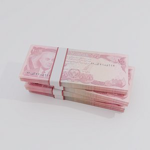 100 Afghanistan Afghan Afghani Currency 3D
