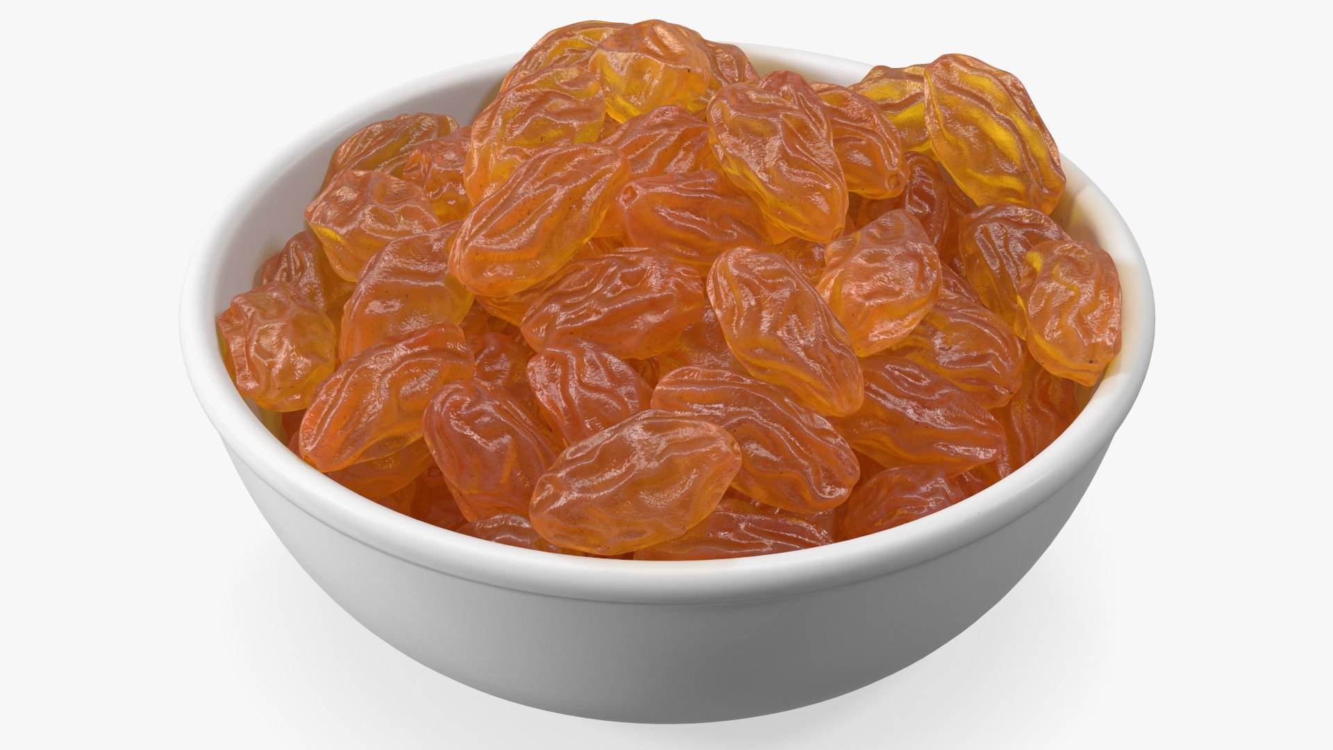 Golden Raisins in a Bowl 3D model preview