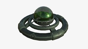 Alien Spaceship UFO E05 Dark Green - Sci Fi Spacecraft Design 3D model