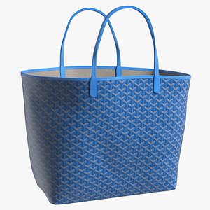 3D Luxury Leather Tote Bag Blue