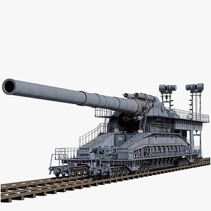 3d printed 1/72 Schwerer Gustav (Heavy Gustav) cannon