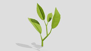 Tea plant branch with green leaves