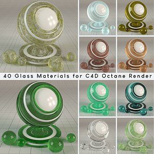 glass shaders octane render materials 3D model