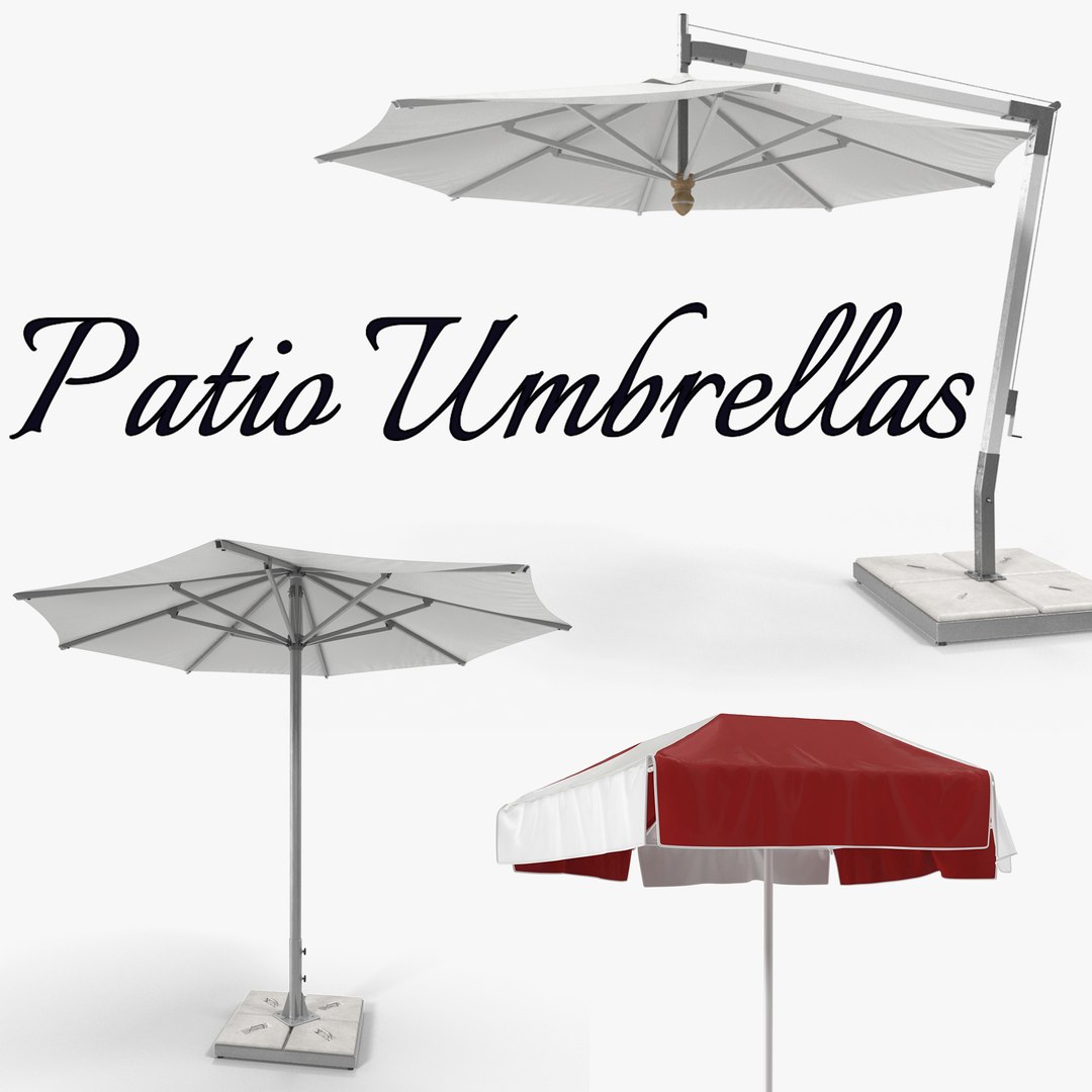 Patio Umbrellas 3D Models Collection 3D model preview