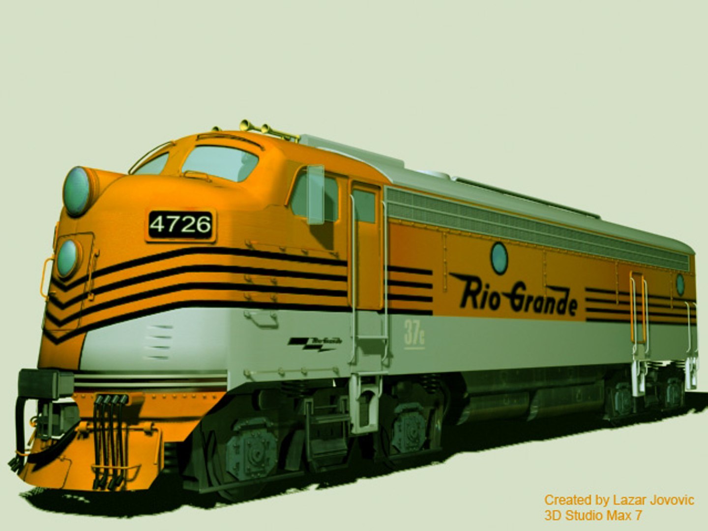 3d Rio Grande Locomotive Model