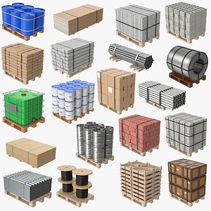 20 Industrial Building Materials On Pallets Collection