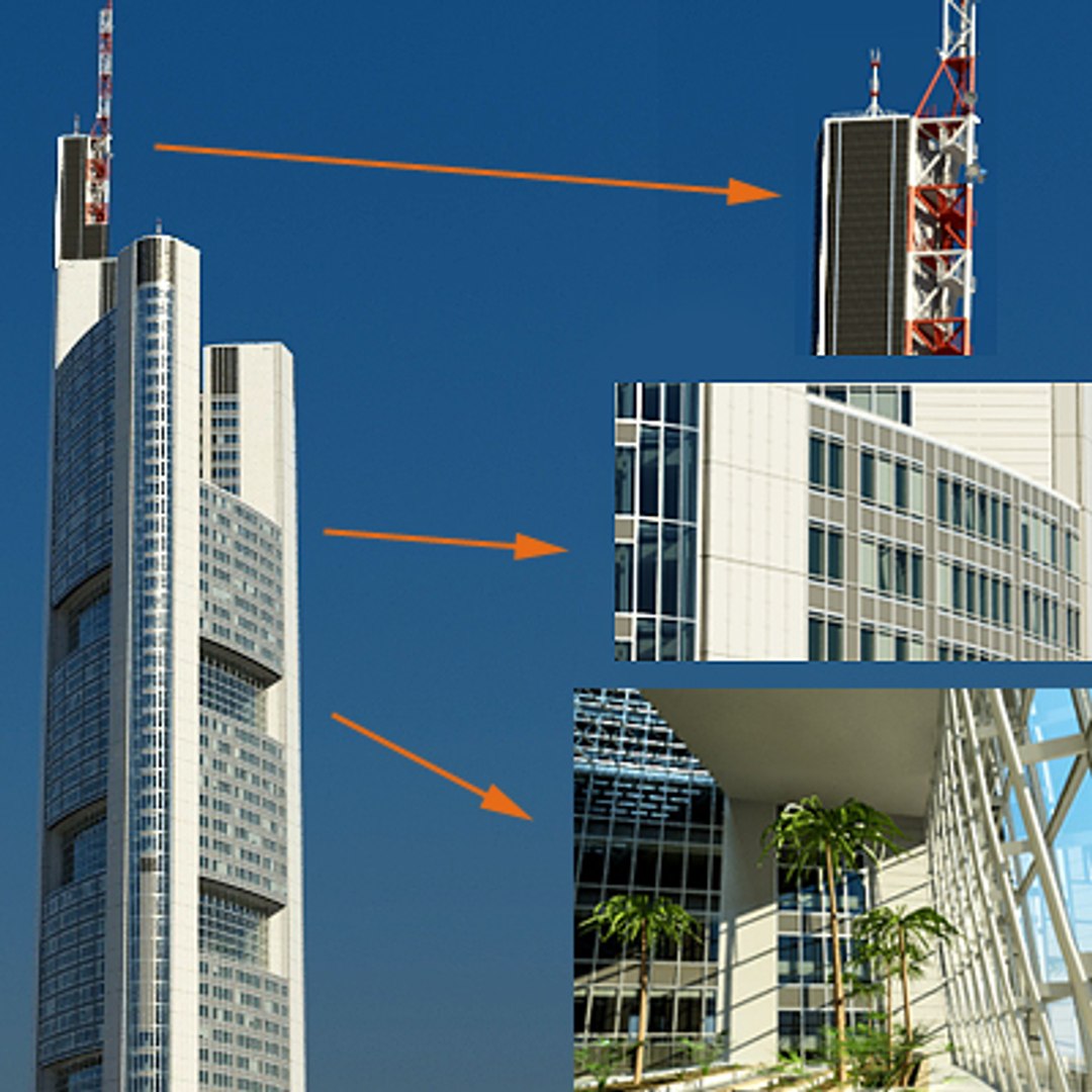 3ds Max Commerzbank Tower Building Skyscraper